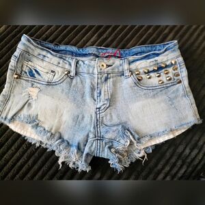 Special A Stylish Distressed Denim Shorts with Studs very short!